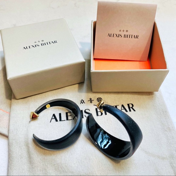 Alexis Bittar Wide Graduated Medium Hoop Earrings - Picture 8 of 16